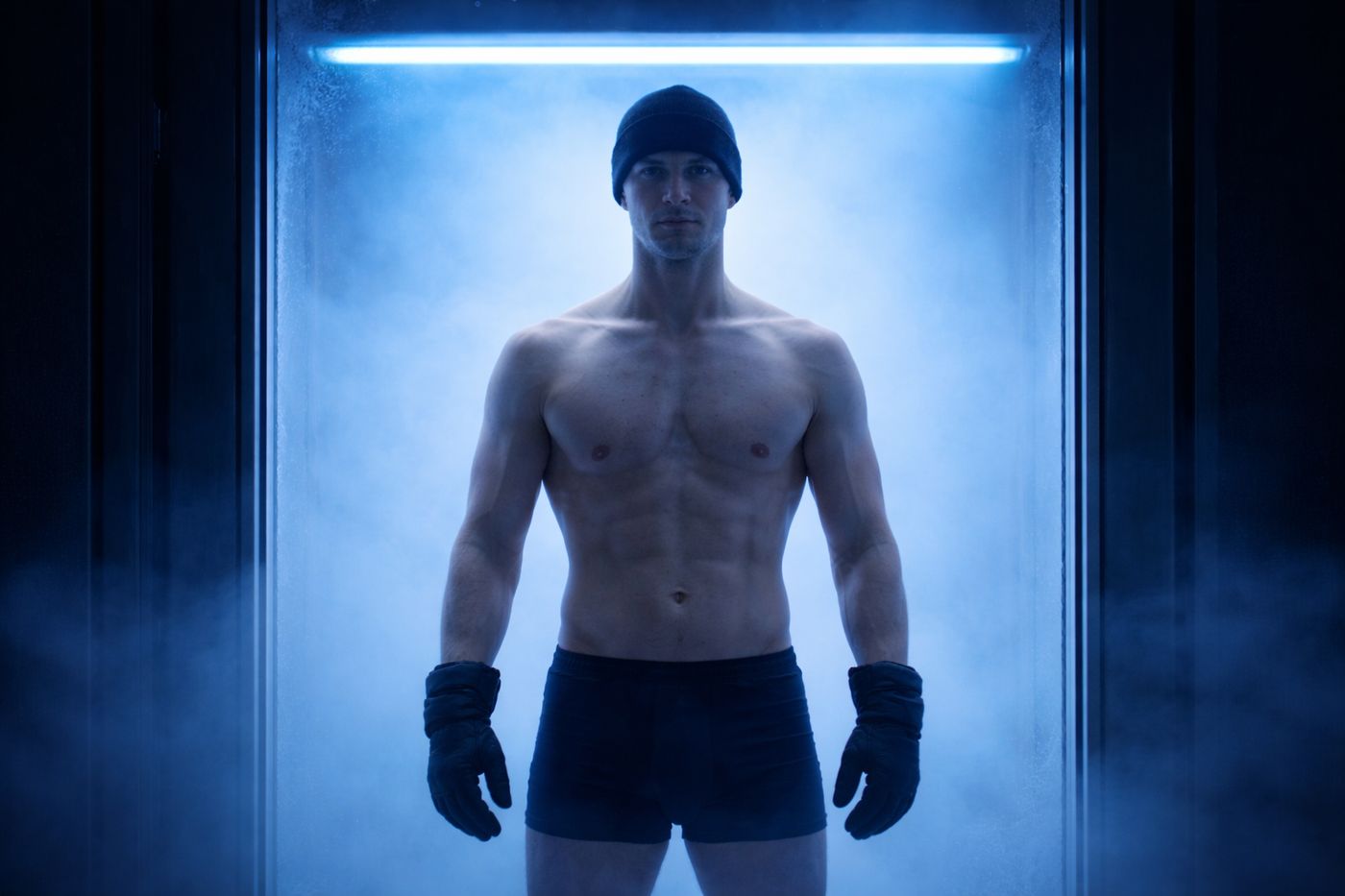Whole-body cryotherapy session in progress