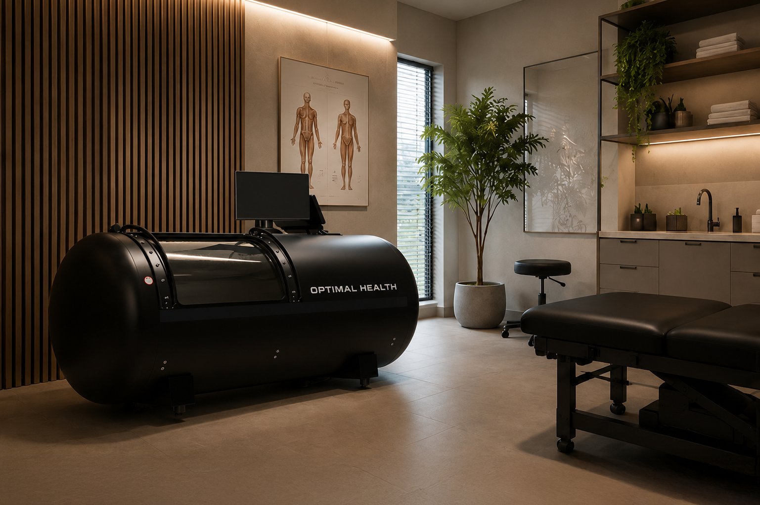 A relaxing oxygen therapy session inside the AeroVita F85 chamber