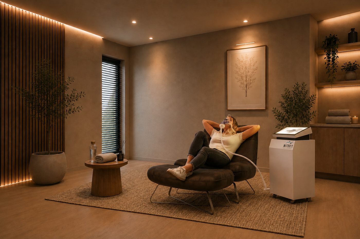 Mitovit Hypoxic Therapy session in a relaxed wellness setting